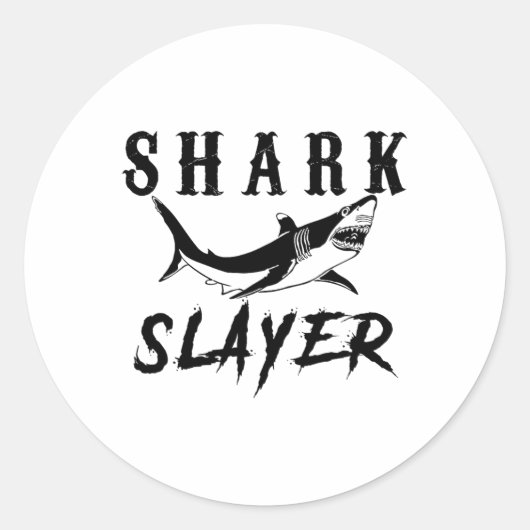 Shark Slayer Shark Fishing And Salt Water Anglers  Ronde Sticker (Voorkant)