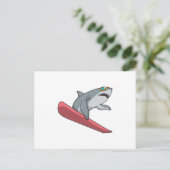Shark Snowboarder Snowboard Briefkaart (Staand voorkant)