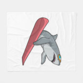 Shark Snowboarder Snowboard Fleece Deken (Voorkant (Horizontaal))