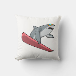 Shark Snowboarder Snowboard Kussen