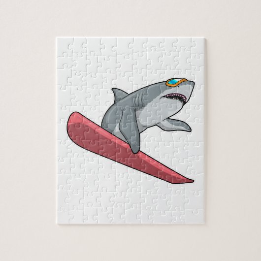 Shark Snowboarder Snowboard Legpuzzel (Verticaal)