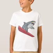 Shark Snowboarder Snowboard T-shirt (Voorkant)