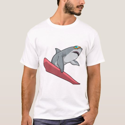 Shark Snowboarder Snowboard T-shirt (Voorkant)