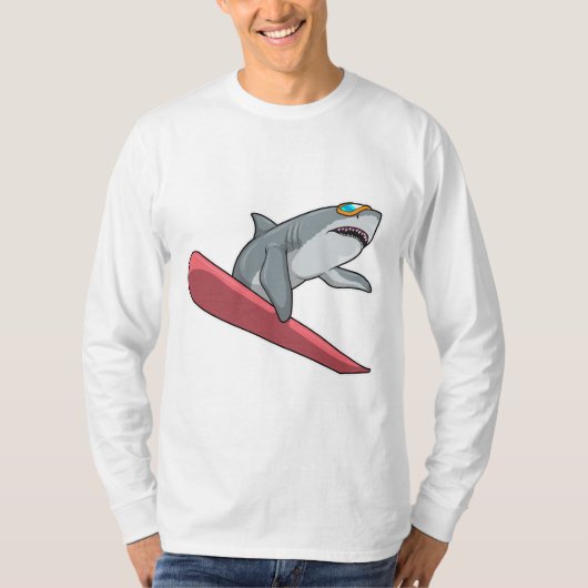 Shark Snowboarder Snowboard T-shirt (Voorkant)