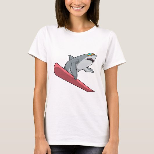 Shark Snowboarder Snowboard T-shirt (Voorkant)
