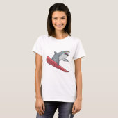 Shark Snowboarder Snowboard T-shirt (Voorkant volledig)