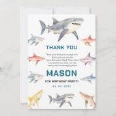 Shark Splash 5e verjaardag | Schattige oceaankinde Bedankkaart (Voorkant)
