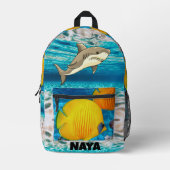 Shark Splash Explorer Bedrukte Rugzak (Voorkant)