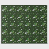 Shark St. Patrick's Day Shamrock Green Cadeaupapier (Vlak)