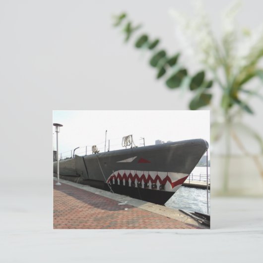 Shark Sub Briefkaart (Staand voorkant)