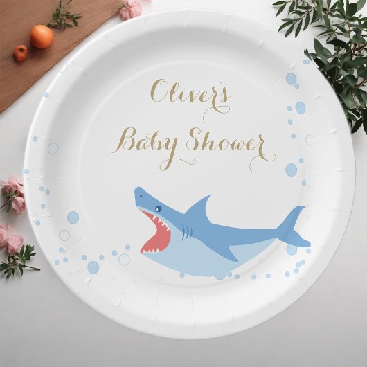 Shark Summer Boy Baby shower Papieren Bordje