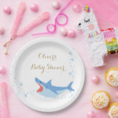 Shark Summer Boy Baby shower Papieren Bordje (Feest)