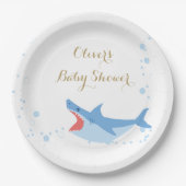 Shark Summer Boy Baby shower Papieren Bordje (Voorkant)
