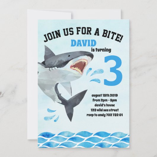 Shark Summer Boy Verjaardagsfeestje Sharktastic Kaart (Voorkant)