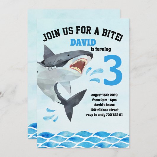 Shark Summer Boy Verjaardagsfeestje Sharktastic Kaart (Voorkant / Achterkant)