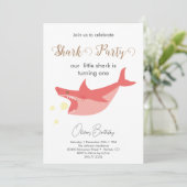 Shark Summer Party Baby Bash Verjaardagsfeest Kaart (Staand voorkant)