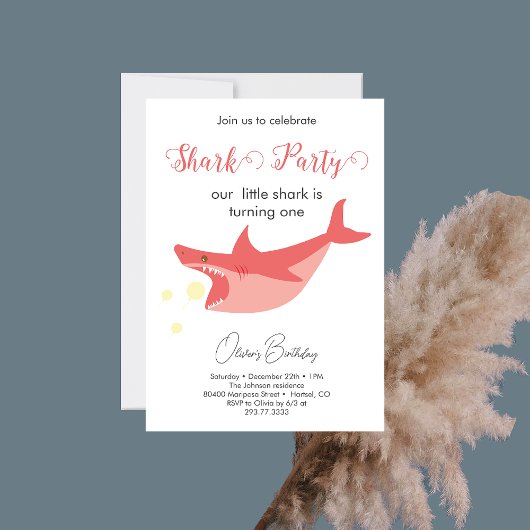 Shark Summer Party Baby Bash Verjaardagsfeest Kaart