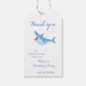Shark Summer Party Splash Birthday Bash Dank je Cadeaulabel (Voorkant)