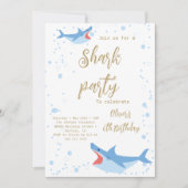 Shark Summer Party Splish Splash Birthday Bash Kaart (Voorkant)