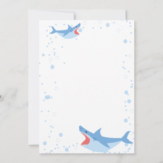 Shark Summer Party Splish Splash Birthday Bash Kaart (Achterkant)