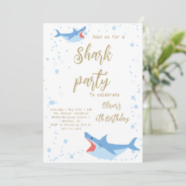 Shark Summer Party Splish Splash Birthday Bash Kaart