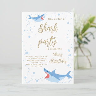Shark Summer Party Splish Splash Birthday Bash Kaart