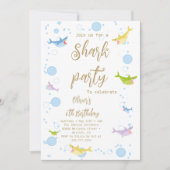 Shark Summer Party Splish Splash Birthday Bash Kaart (Voorkant)