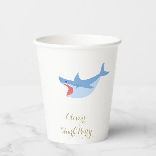 Shark Summer Party Splish Splash Birthday Bash Papieren Bekers (Voorkant)