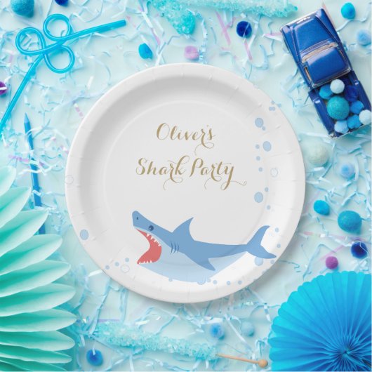Shark Summer Party Splish Splash Birthday Bash Papieren Bordje (Feest)