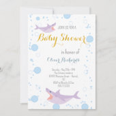 Shark Summer Party Splish Splash Kinder Baby showe Kaart (Voorkant)