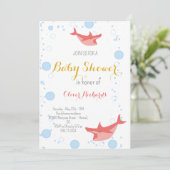 Shark Summer Party Splish Splash Kinder Baby showe Kaart (Staand voorkant)