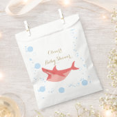 Shark Summer Red und Blue Bubbles Baby shower Bedankzakje (Geknipt)