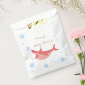 Shark Summer Red und Blue Bubbles Baby shower Bedankzakje (Gezegeld)