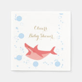 Shark Summer Red und Blue Bubbles Baby shower Servet (Voorkant)