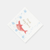 Shark Summer Red und Blue Bubbles Baby shower Servet (Hoek)