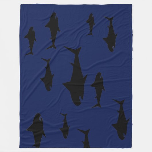 Shark Swarm Fleece Deken (Voorkant)