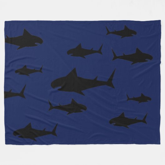 Shark Swarm Fleece Deken (Voorkant (Horizontaal))