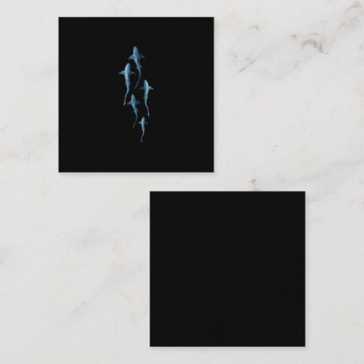 Shark - Swimming Sharks Cute Funny Gift Vierkante Visitekaartje (Voorkant / Achterkant)