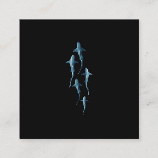 Shark - Swimming Sharks Cute Funny Gift Vierkante Visitekaartje (Voorkant)