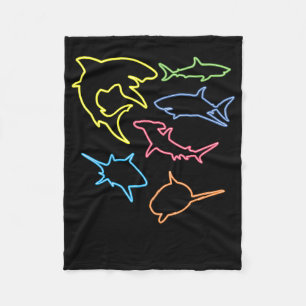 Shark Symbol - Cute Shark Lovers Gifts Fleece Deken