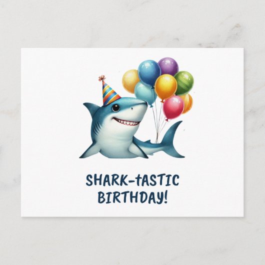 Shark-tastic Birthday Kaart (Voorkant)