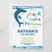 Shark-Tastic Pool Verjaardagsfeestje Shark Boy Kaart (Voorkant)