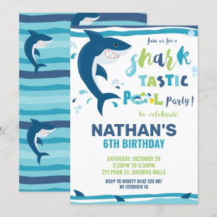 Shark-Tastic Pool Verjaardagsfeestje Shark Boy Kaart