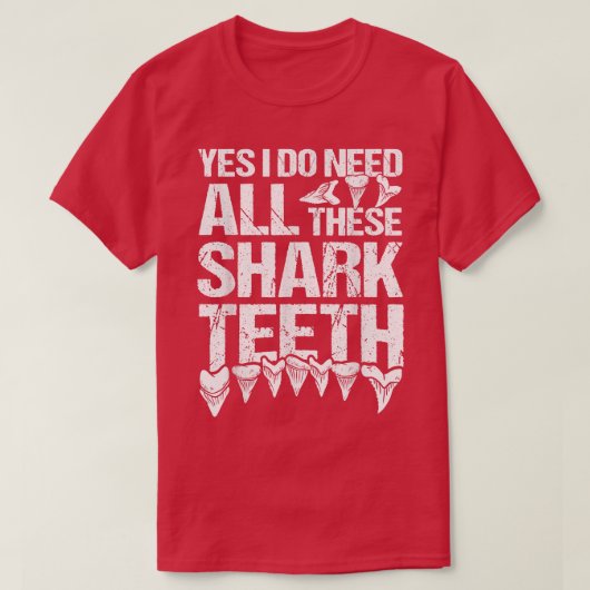 Shark Teeth Collect & Fossil Tooth Hunter T-shirt (Design voorkant)
