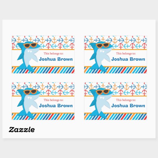 Shark Terug naar School Gepersonaliseerde Labels (Vel)