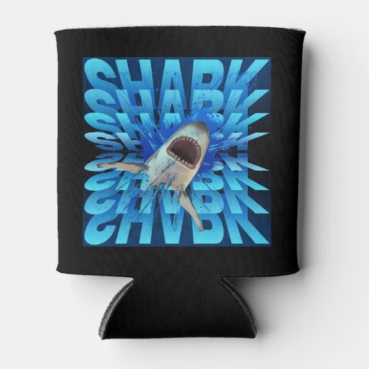 Shark Text Effect Typografie Blikjeskoeler (Voorkant)