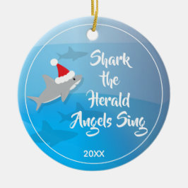 Shark the Herald Angels Zing Keramisch Ornament