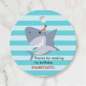 Shark Theme Birthday Party Bedankjes Labels (Voorkant)