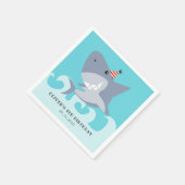 Shark Theme Birthday Party Servet (Hoek)