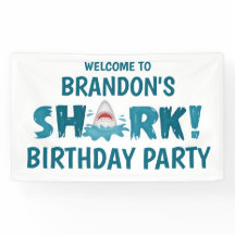 SHARK Theme Blue Blauwgroen Birthday Party Kind Ba